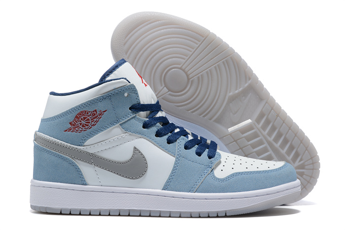 Men's Running Weapon Air Jordan 1 White/Blue Shoes 0253 Men's Running Weapon Air Jordan 1 White/Blue Shoes 0253